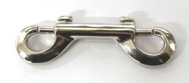 Doppelkarabinerhaken 120mm vernickelt 10-1016