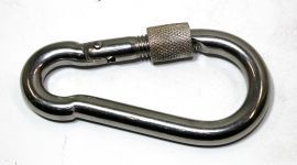 Feuerwehr Karabinerhaken 80x8mm Edelstahl mit Schraubverschluss 16-1021