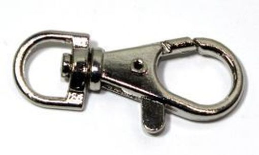 Karabinerhaken für Schlüsselbänder 6mm vernickelt 10-1019