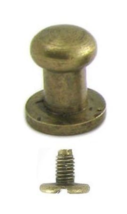 Knopfniete 6mm alt Messing 10-7010