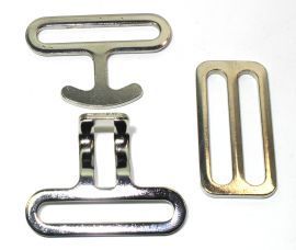 Pferdedeckenverschluss 50mm Stahl vernickelt Set  14-6019