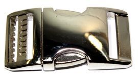 Steckschnalle 25mm verstellbar aus Aluminium Hochglanz vernickelt 20-3002